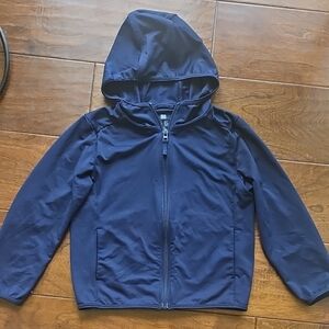 Kid Uniqlo Midnight Blue Hooded Zip Jacket Sz 4